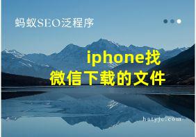 iphone找微信下载的文件