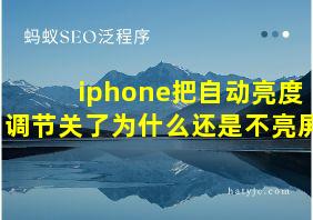 iphone把自动亮度调节关了为什么还是不亮屏