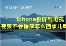 iphone投屏到电视视频不会播放怎么回事儿呀