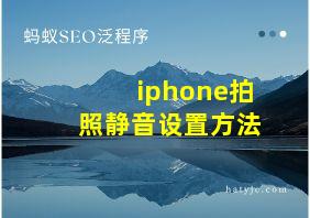 iphone拍照静音设置方法