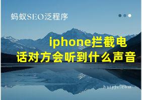 iphone拦截电话对方会听到什么声音