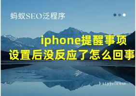 iphone提醒事项设置后没反应了怎么回事