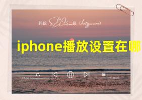 iphone播放设置在哪