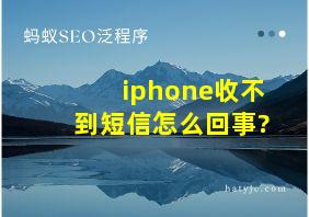 iphone收不到短信怎么回事?