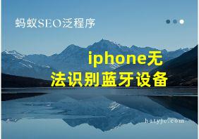 iphone无法识别蓝牙设备