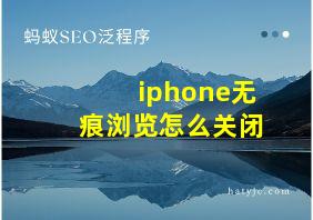 iphone无痕浏览怎么关闭