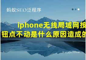 iphone无线局域网按钮点不动是什么原因造成的