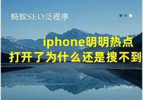 iphone明明热点打开了为什么还是搜不到