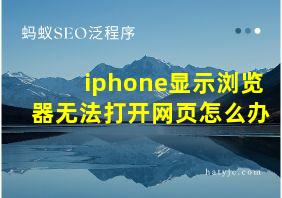 iphone显示浏览器无法打开网页怎么办