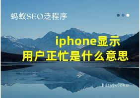 iphone显示用户正忙是什么意思