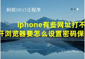 iphone有些网址打不开浏览器要怎么设置密码保护