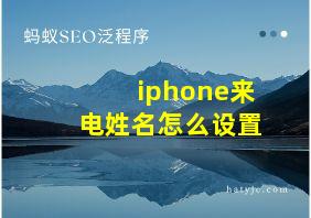 iphone来电姓名怎么设置