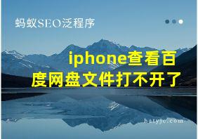 iphone查看百度网盘文件打不开了