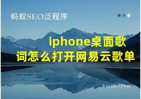 iphone桌面歌词怎么打开网易云歌单