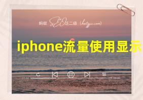 iphone流量使用显示