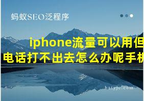 iphone流量可以用但电话打不出去怎么办呢手机