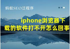 iphone浏览器下载的软件打不开怎么回事