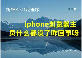 iphone浏览器主页什么都没了咋回事呀