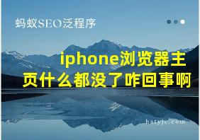 iphone浏览器主页什么都没了咋回事啊