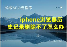 iphone浏览器历史记录删除不了怎么办