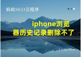 iphone浏览器历史记录删除不了