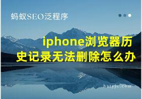 iphone浏览器历史记录无法删除怎么办