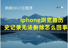 iphone浏览器历史记录无法删除怎么回事