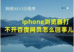 iphone浏览器打不开百度网页怎么回事儿