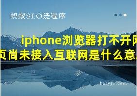 iphone浏览器打不开网页尚未接入互联网是什么意思