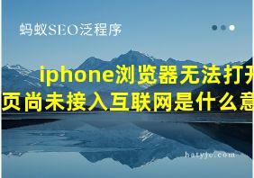 iphone浏览器无法打开网页尚未接入互联网是什么意思