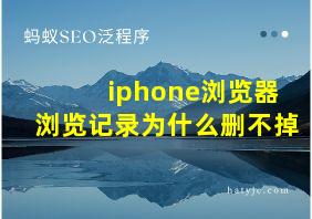 iphone浏览器浏览记录为什么删不掉