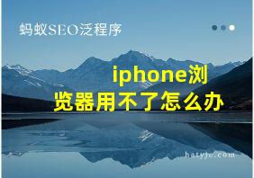 iphone浏览器用不了怎么办