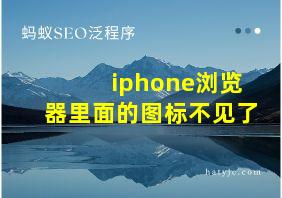 iphone浏览器里面的图标不见了