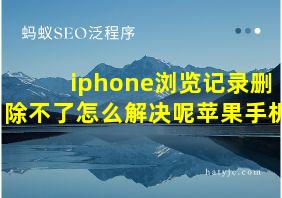 iphone浏览记录删除不了怎么解决呢苹果手机