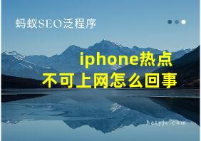 iphone热点不可上网怎么回事