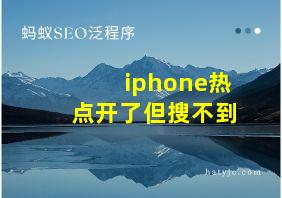 iphone热点开了但搜不到