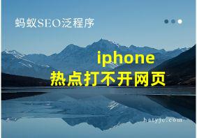 iphone热点打不开网页