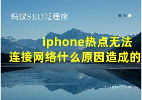 iphone热点无法连接网络什么原因造成的