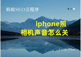 iphone照相机声音怎么关