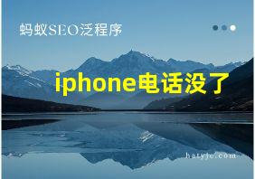 iphone电话没了