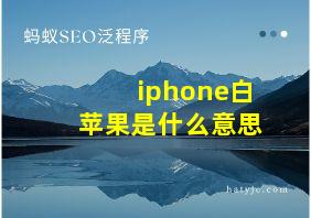 iphone白苹果是什么意思