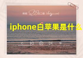 iphone白苹果是什么