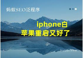 iphone白苹果重启又好了