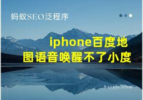 iphone百度地图语音唤醒不了小度