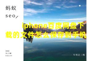 iphone百度网盘下载的文件怎么保存到手机