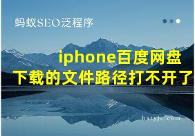 iphone百度网盘下载的文件路径打不开了