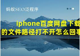 iphone百度网盘下载的文件路径打不开怎么回事