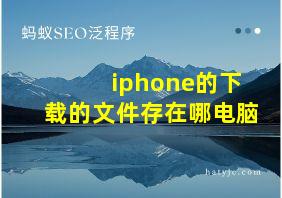 iphone的下载的文件存在哪电脑