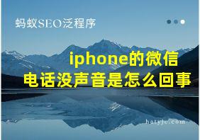 iphone的微信电话没声音是怎么回事