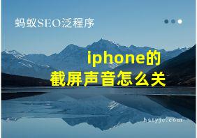 iphone的截屏声音怎么关